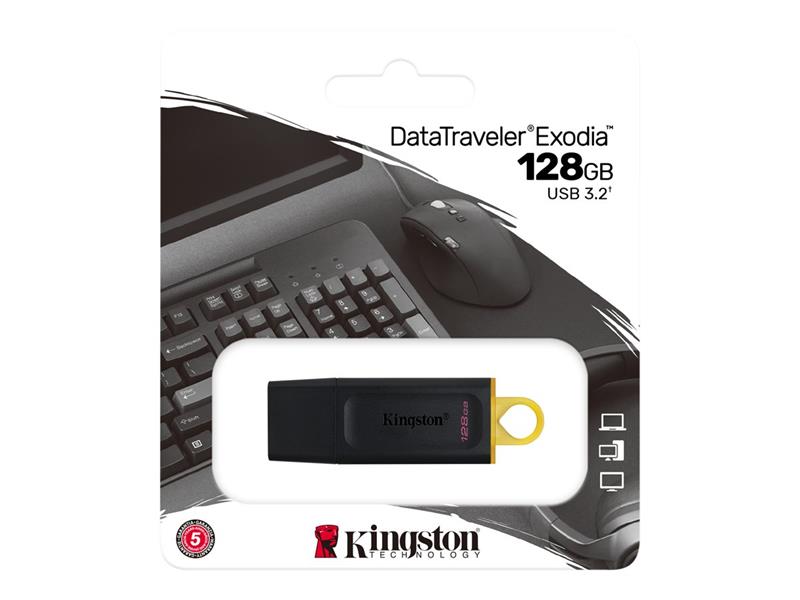 Kingston Exodia DataTraveler USB flash drive 128GB USB Type-A USB3 1 Gen 1 Black
